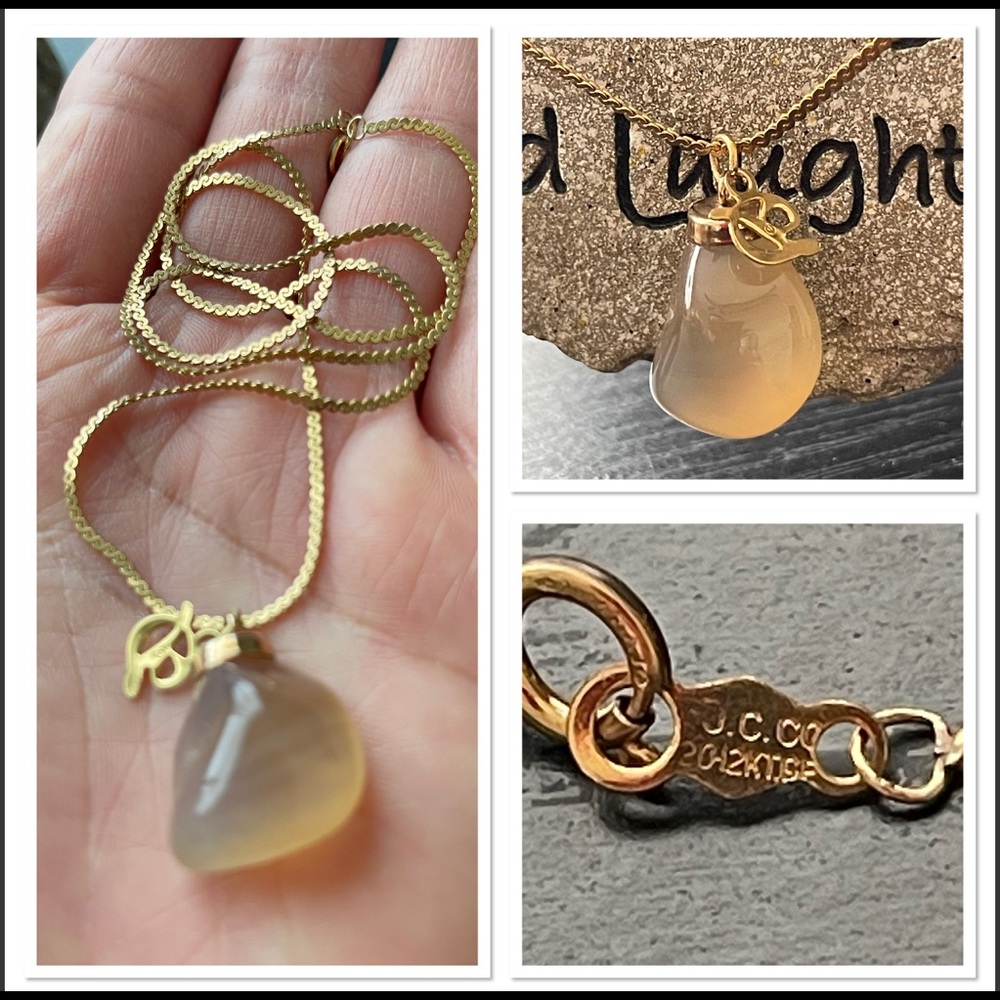 12K Gold Filled Necklace & Nature Yellow Quartz Crystal Pendant.
